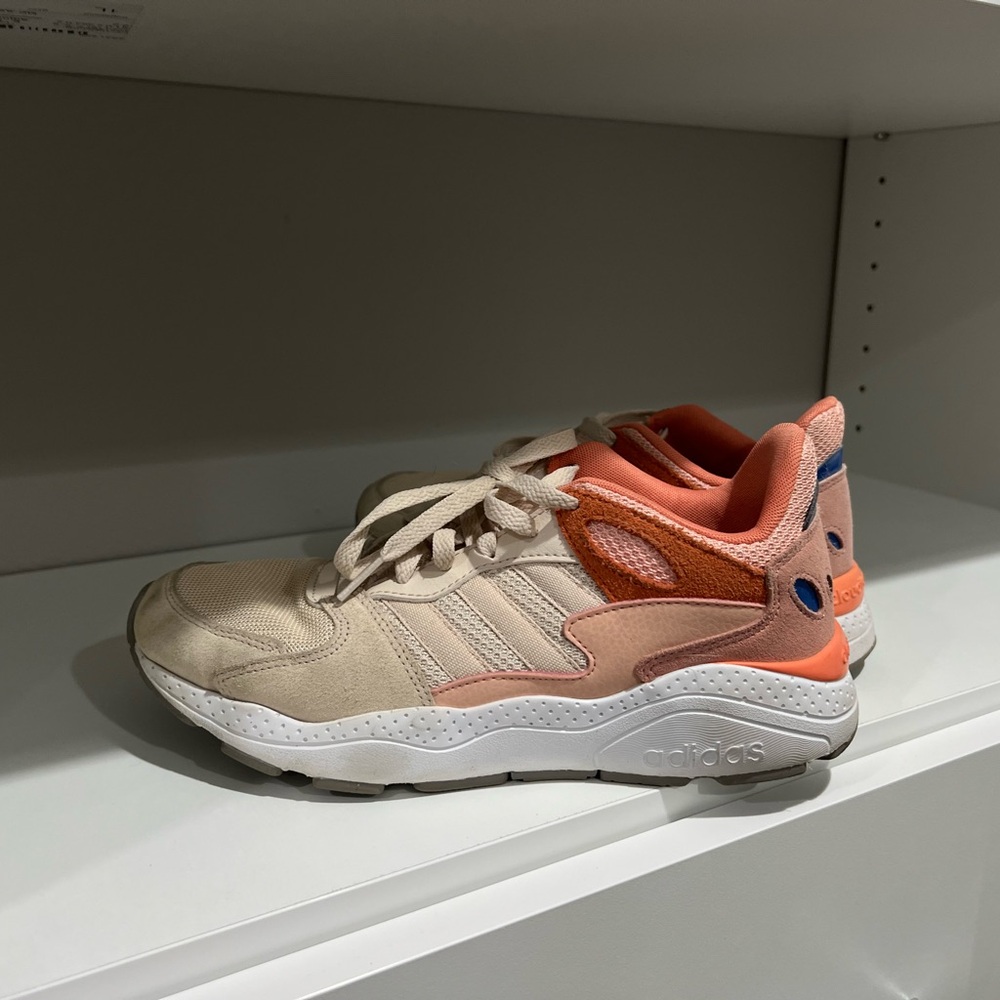 Adidas Cream and Orange Sneakers with Cushioned Support